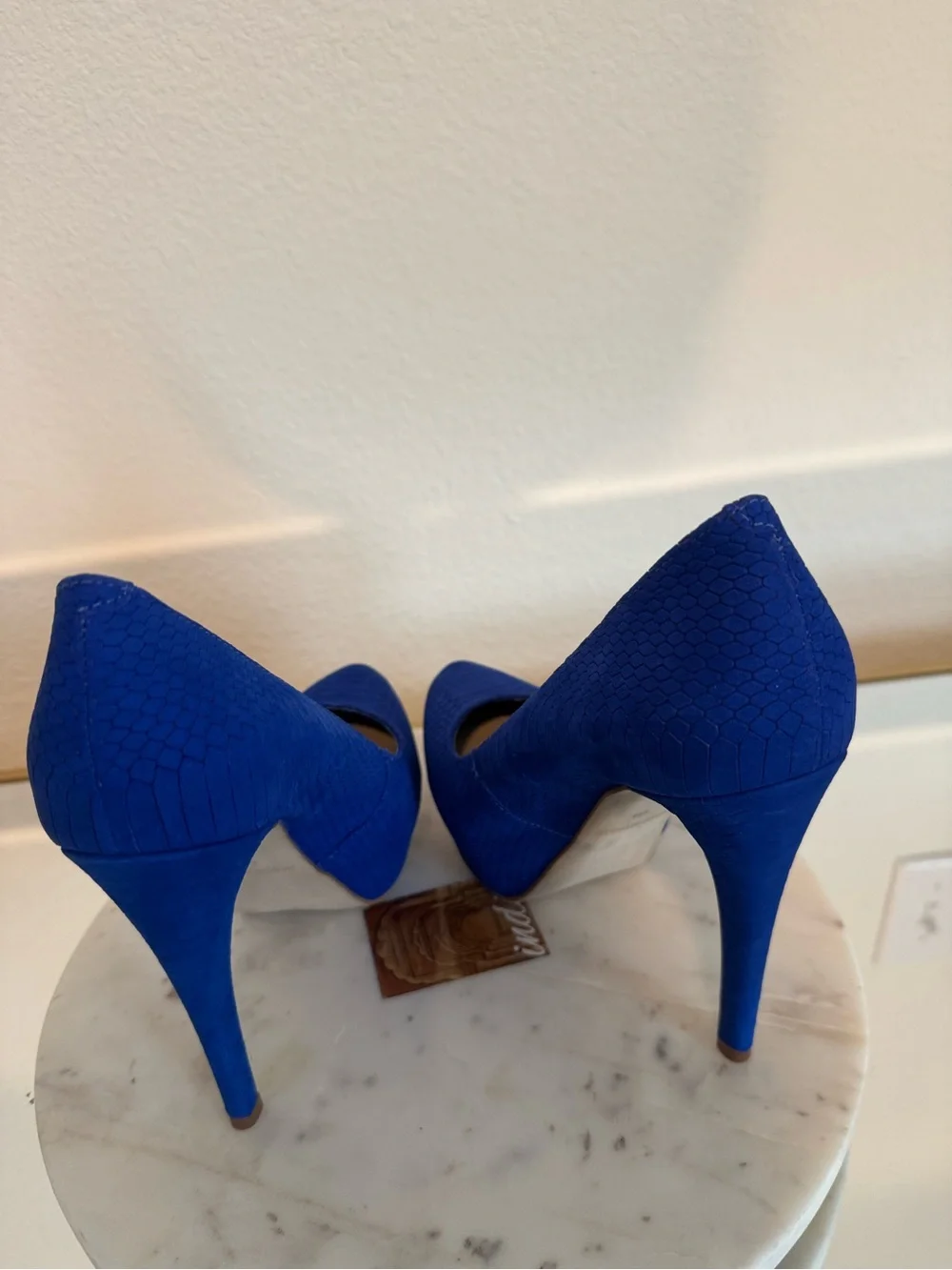 Steven by Steve Madden Electric Blue Textured Round-Toe Pumps - SIZE: 8 M